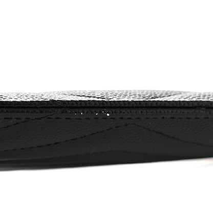 Saint Laurent Grain De Poudre Chevron Monogram Bill Pouch Black 8 of 9