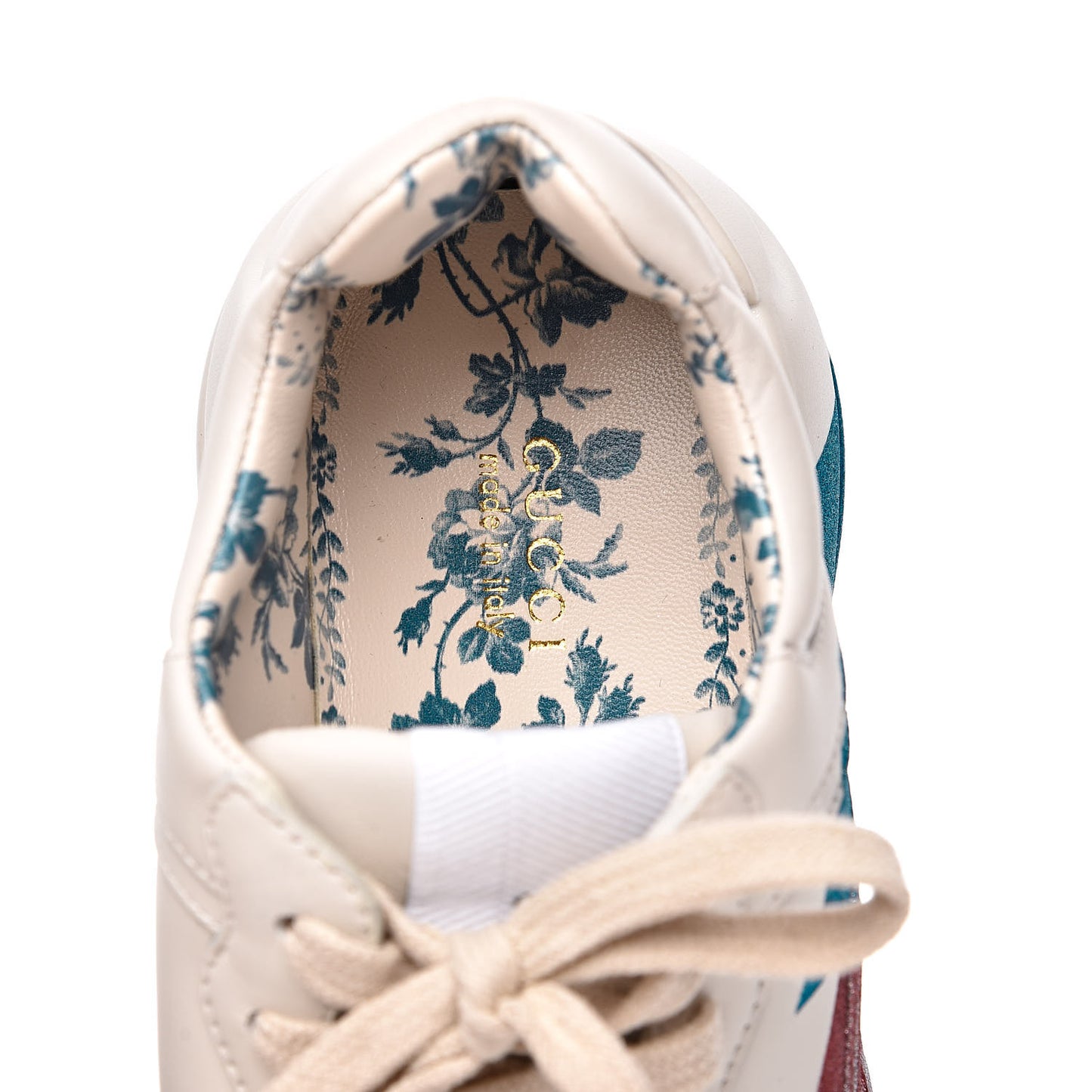 Calfskin Glitter Web Print Womens Rhyton Sneakers 37.5 Mystic White