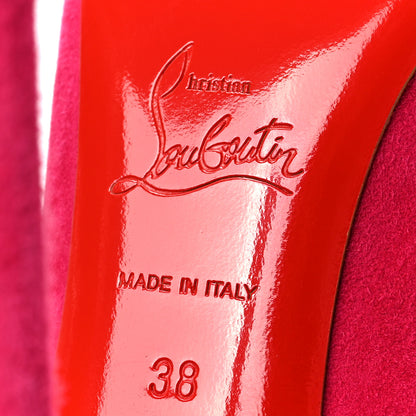 Christian Louboutin Suede Hyper Prive Peep Toe Pumps 38 Pink 6 of 7