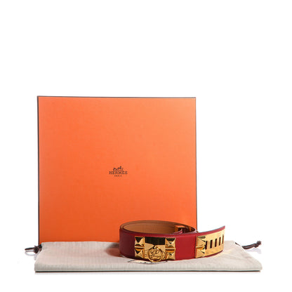 Hermes Epsom Collier De Chien CDC Belt 80 Rouge Casaque 8 of 8