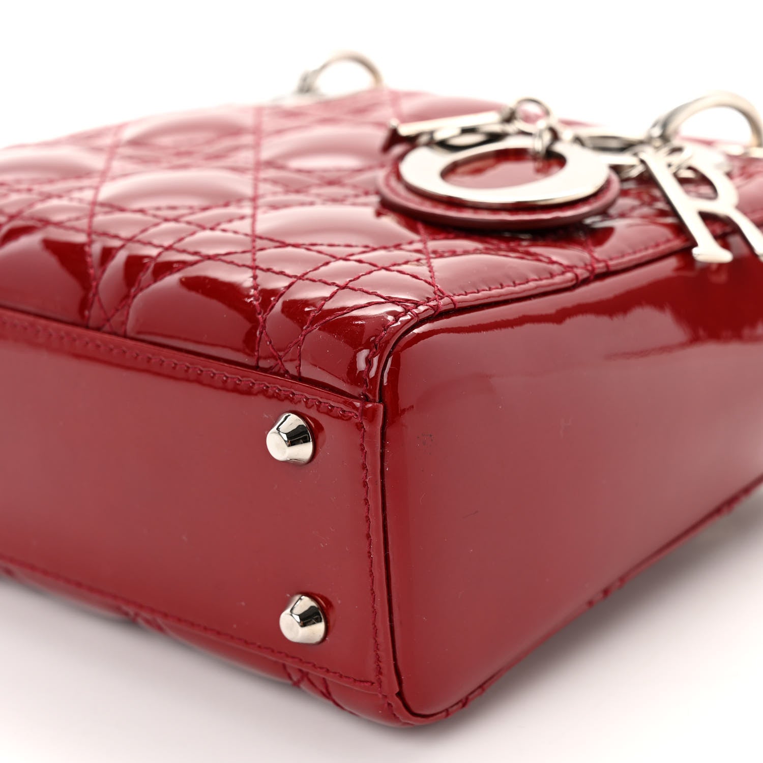 Christian Dior Patent Cannage Mini Lady Dior Red 9 of 9