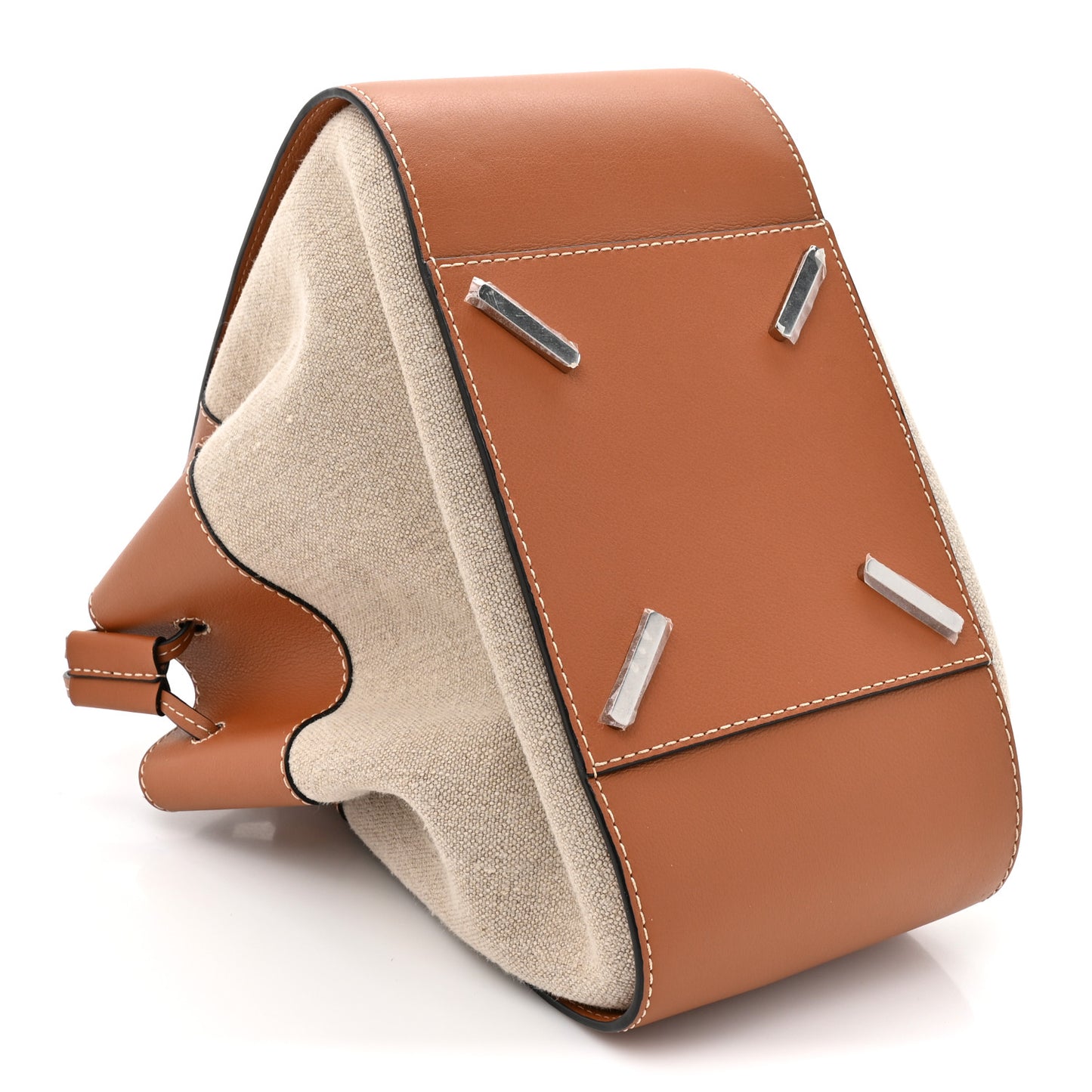 Calfskin Canvas Medium Hammock Shoulder Bag Natural Tan