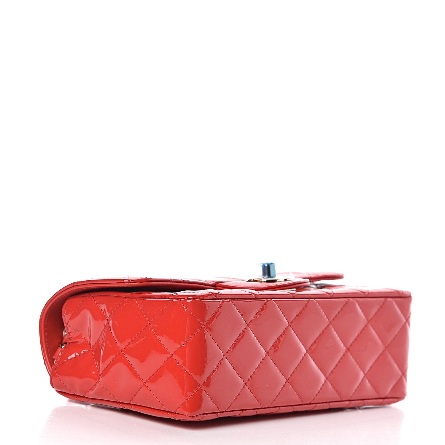 Chanel Patent Calfskin Quilted Mini Rectangular Flap Red 4 of 11