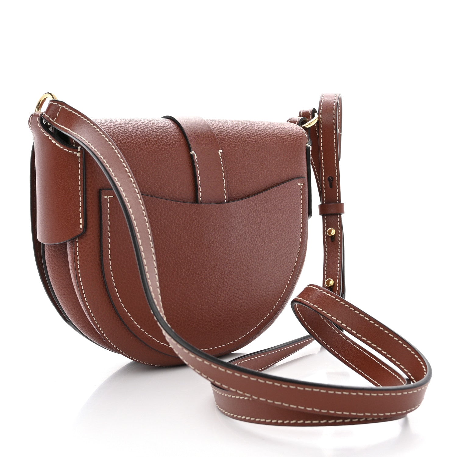 Chloe Grained Calfskin Small Darryl Saddle Crossbody Bag Sepia Brown 3 of 10