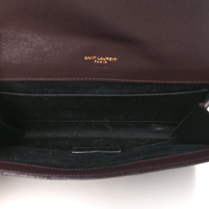 Saint Laurent Grain De Poudre Matelasse Chevron Monogram Envelope Clutch Rouge Legion 5 of 9