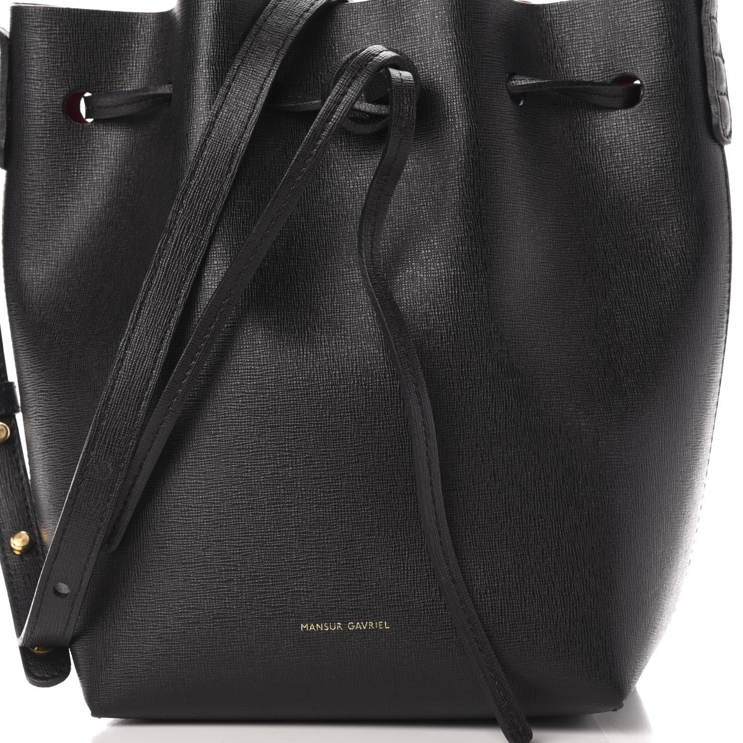 Mansur Gavriel Saffiano Mini Bucket Bag Black Flamma 9 of 9