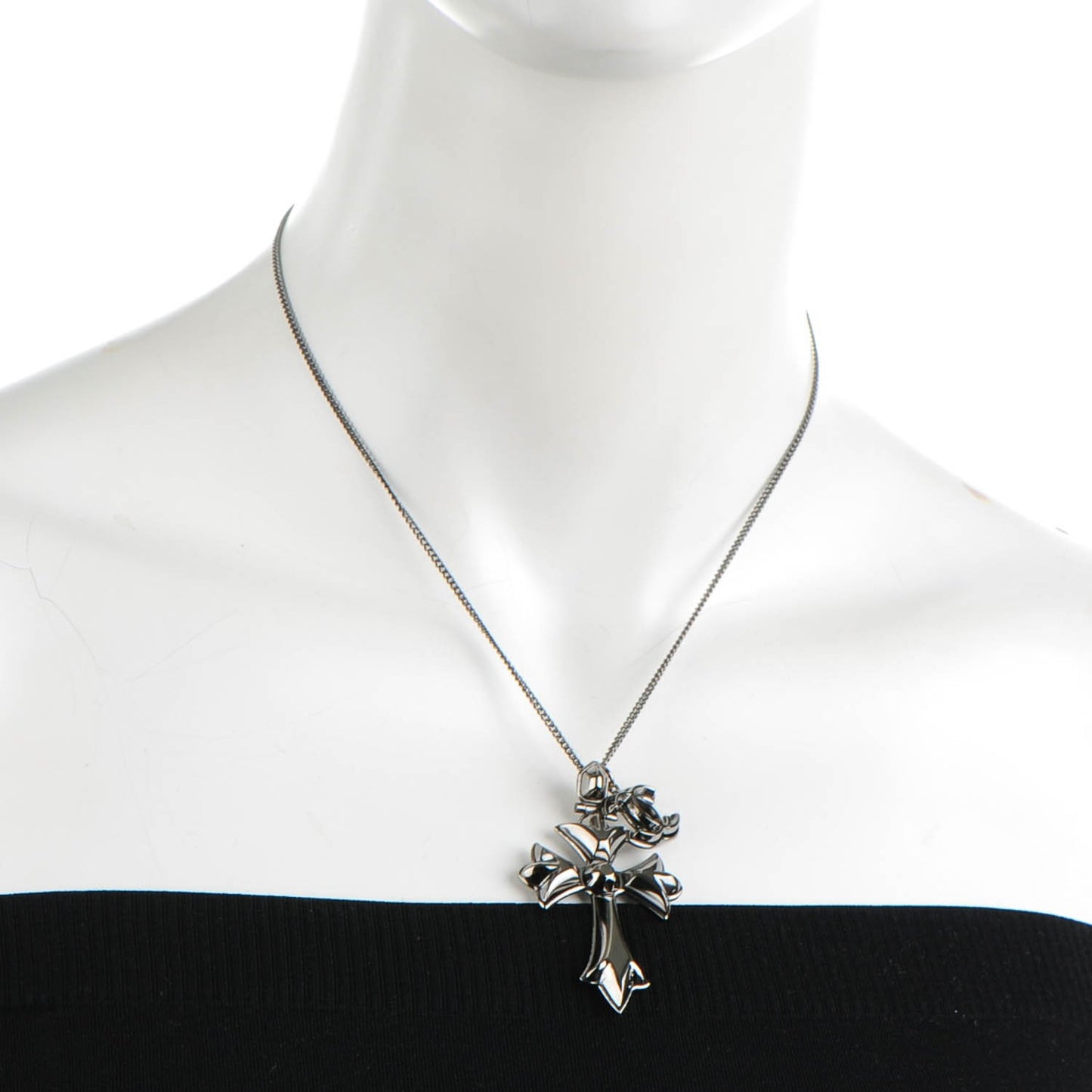 CC Cross Pendant Necklace Silver