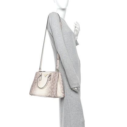 Prada Snakeskin Medium Galleria Double Zip Tote Gradient White 2 of 13