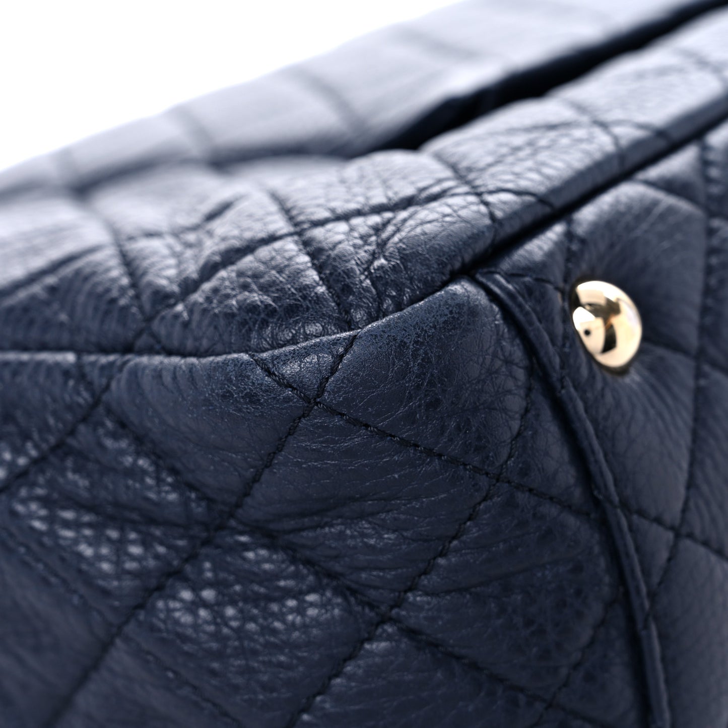 Calfskin Quilted Small XXL Travel Flap Bag Navy