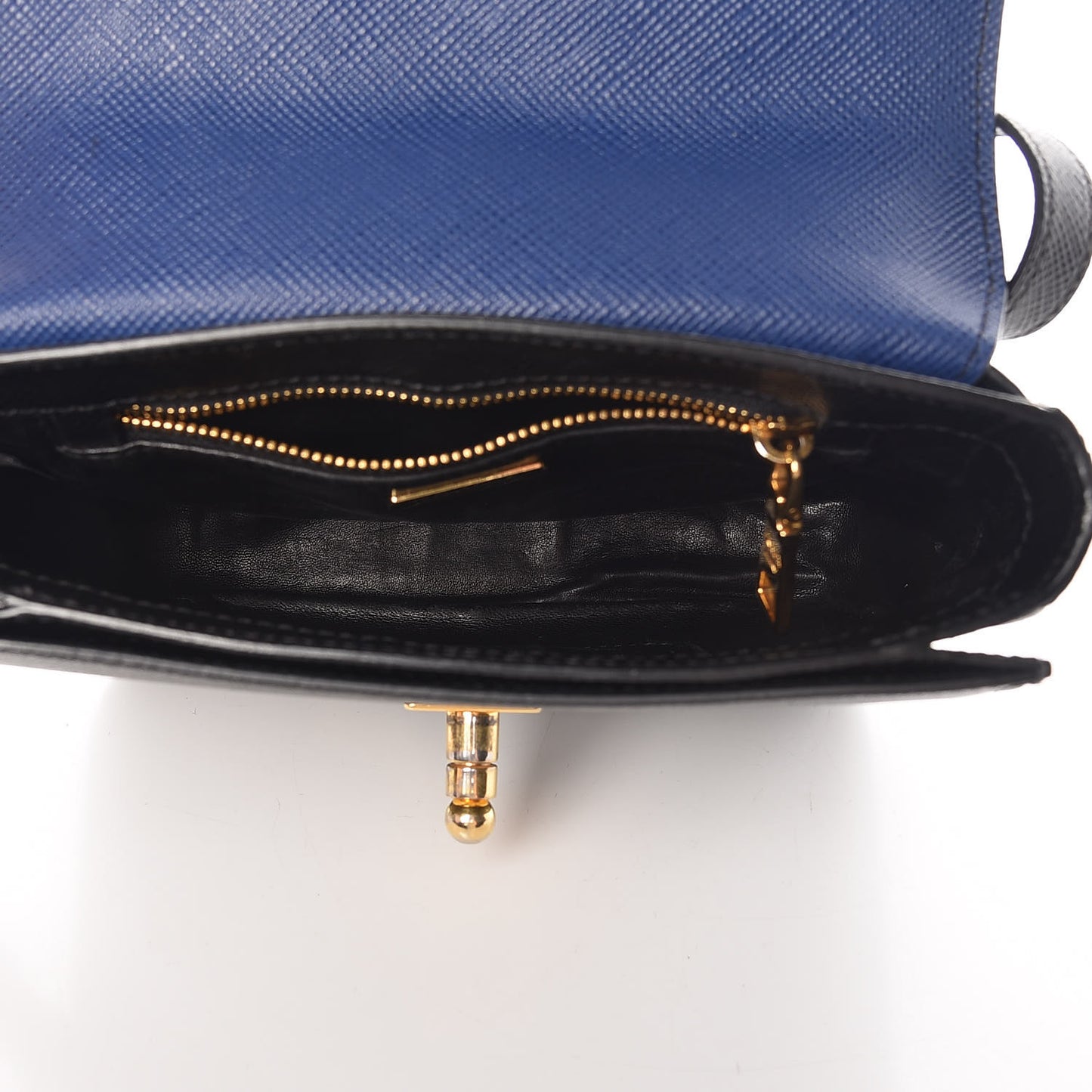 Saffiano Bi-Color Crossbody Bag Inchiostro Black