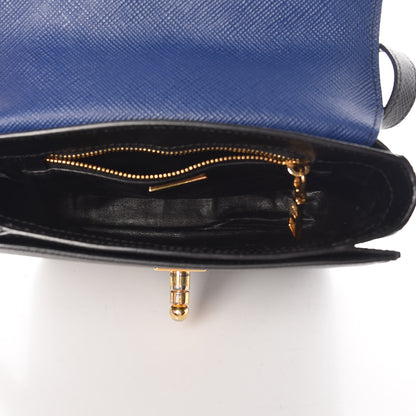 Prada Saffiano Bi-Color Crossbody Bag Inchiostro Black 5 of 15
