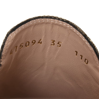 Gucci Monogram Jumbo GG Malaga Kid Womens Princetown Slippers 35 Camel Ebony New Acero Beige 10 of 11