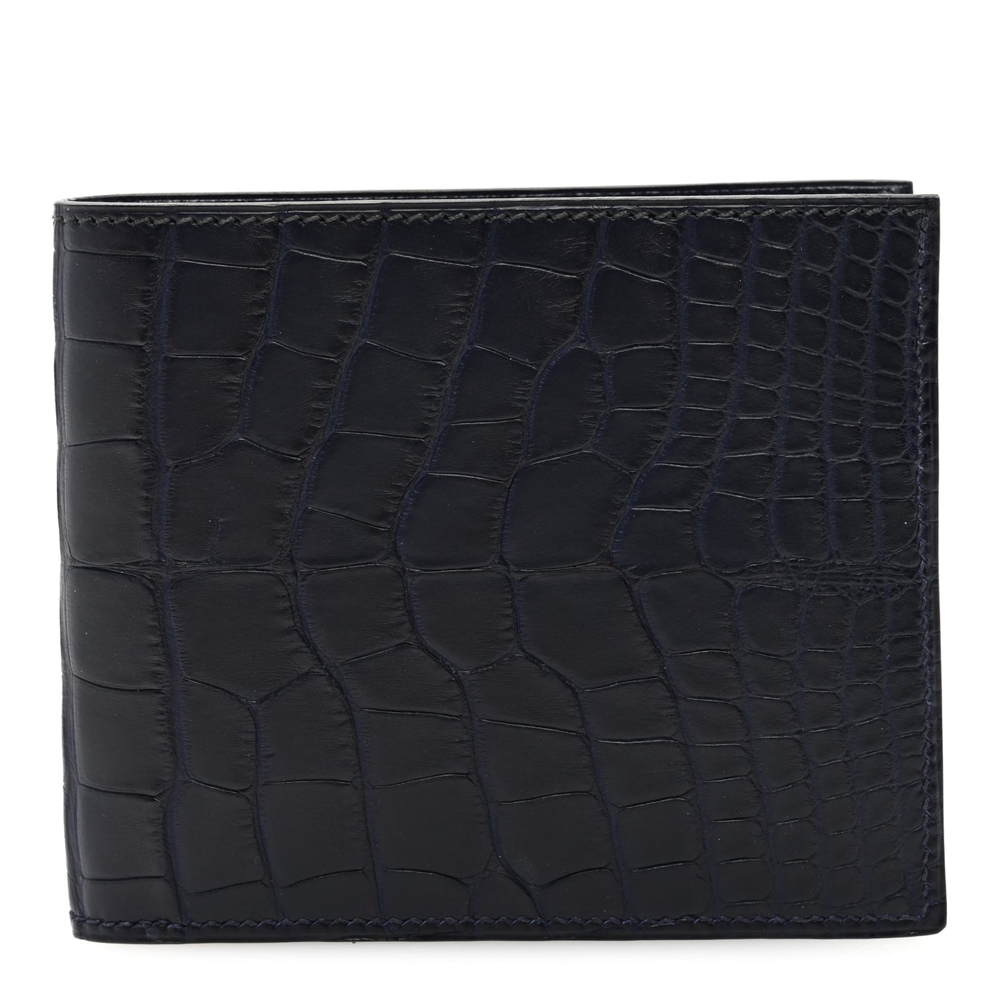 Matte Alligator MC2 Copernic Compact Wallet Black Bleu Electrique