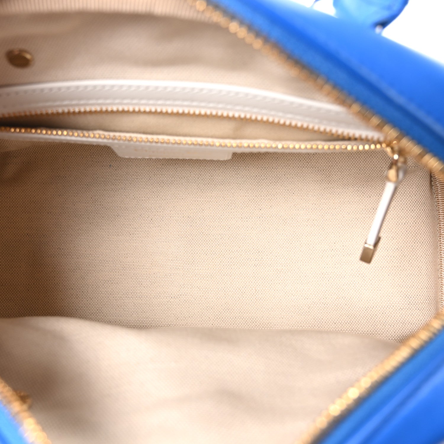 Christian Dior Calfskin Small Dior Vibe Zip Bowling Bag Blue 4 of 9