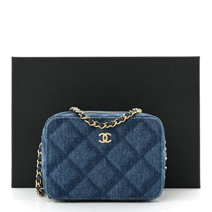 Chanel Printed Denim CC Camera Case Blue 11 of 11