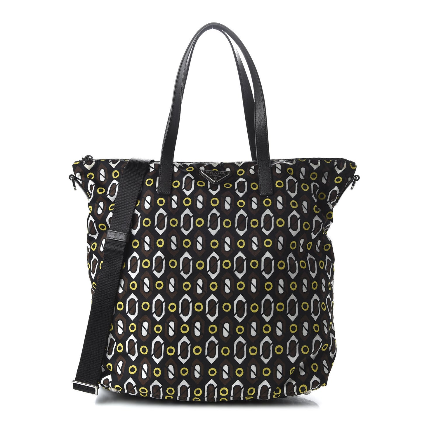 Tessuto Stampato Nylon Saffiano Print Tote Cacao