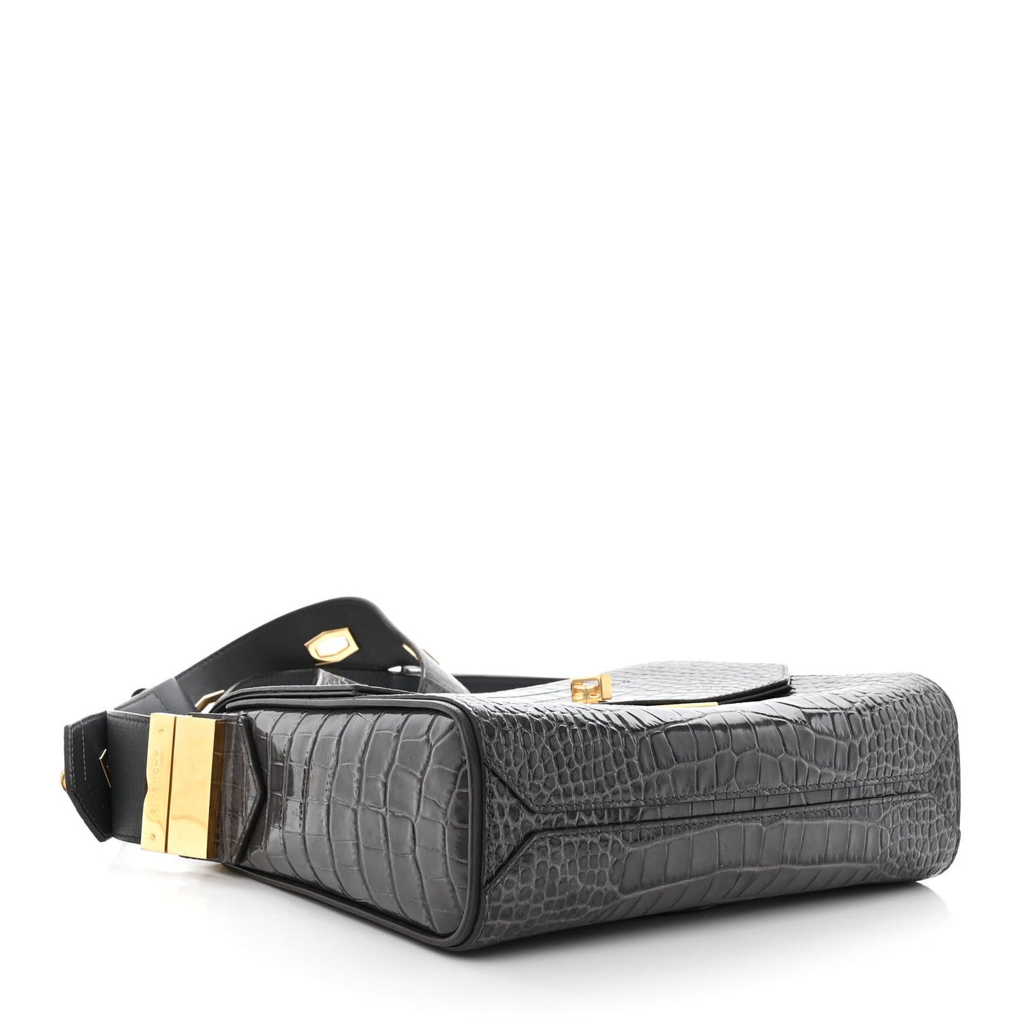 Calfskin Crocodile Embossed Medium Eden Storm Grey
