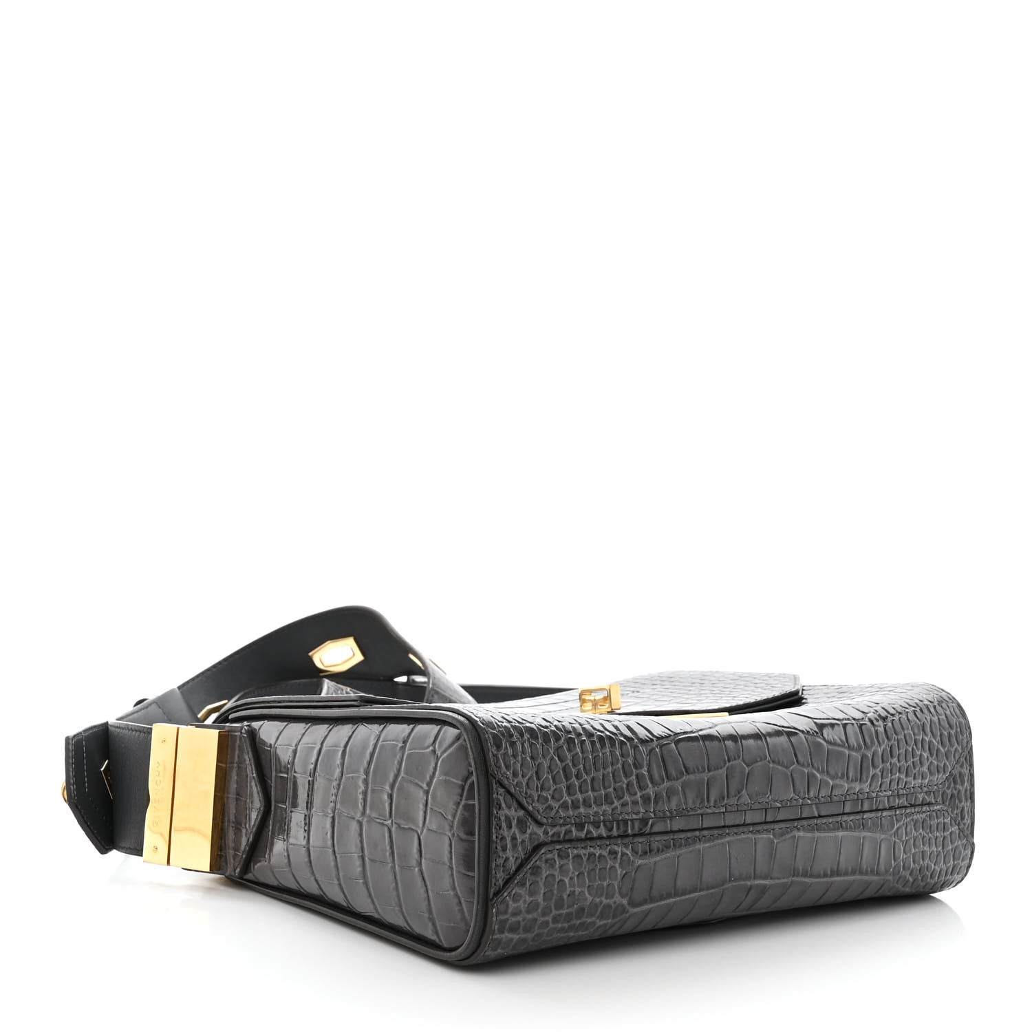 Givenchy Calfskin Crocodile Embossed Medium Eden Storm Grey 5 of 15