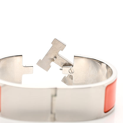 Hermes Enamel Wide Clic Clac H Bracelet GM Orange 5 of 6