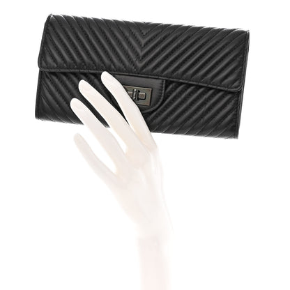 Chanel Aged Calfskin Quilted Large Reissue Gusset Flap Wallet So Black 2 of 10