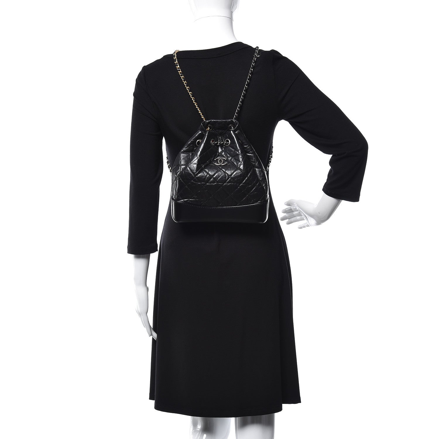 Chanel Aged Calfskin Quilted Small Gabrielle Backpack Black 2 of 10