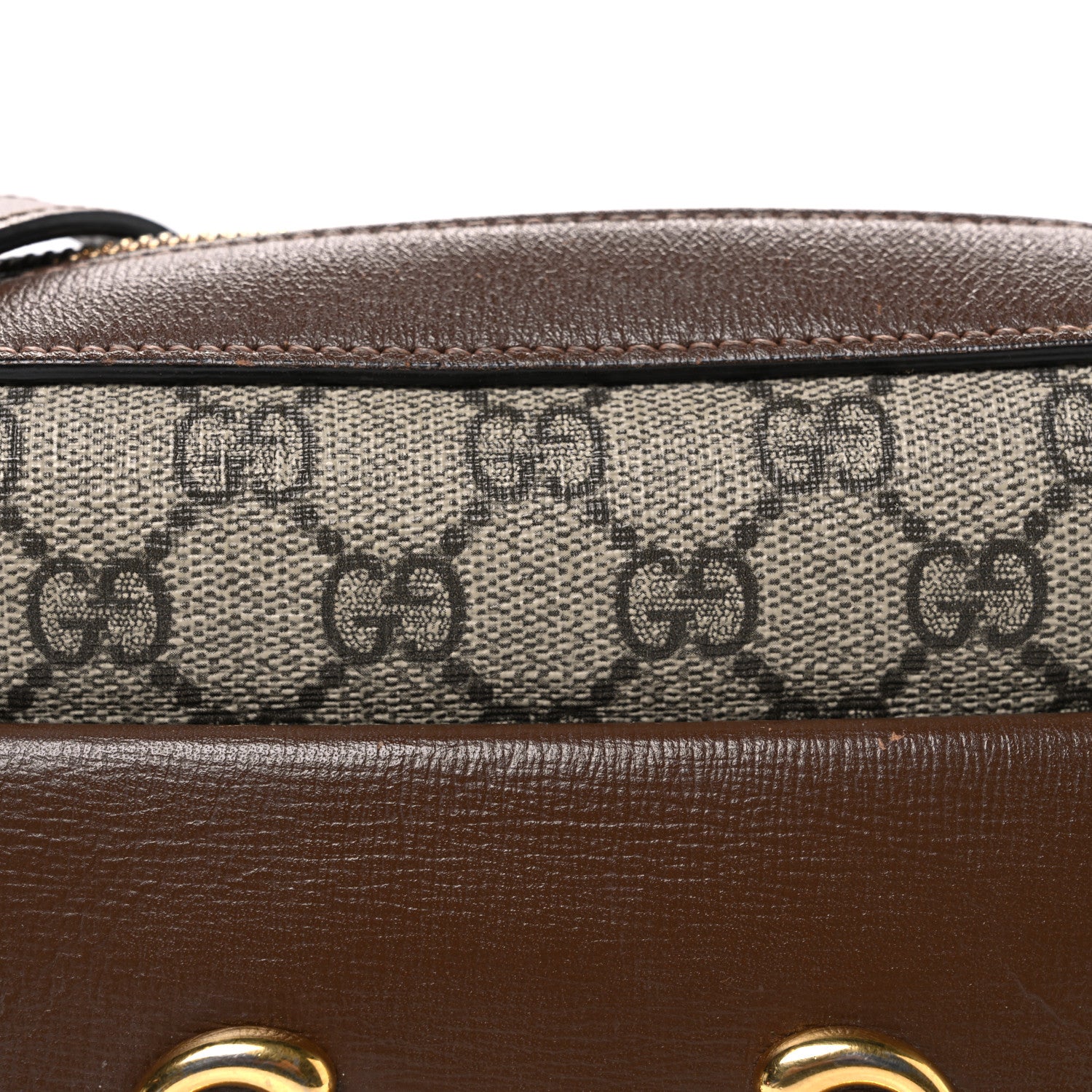 Gucci GG Supreme Monogram Small Horsebit 1955 Shoulder Bag Beige Brown Sugar 8 of 12