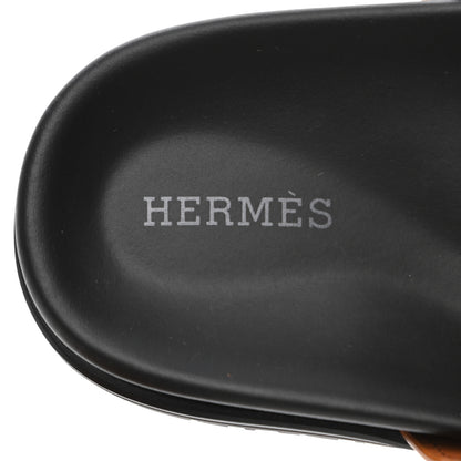 Hermes Calfskin Womens Chypre Sandals 37 Gold 6 of 7