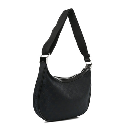 Gucci Monogram Medium Half Moon Hobo Black 3 of 10