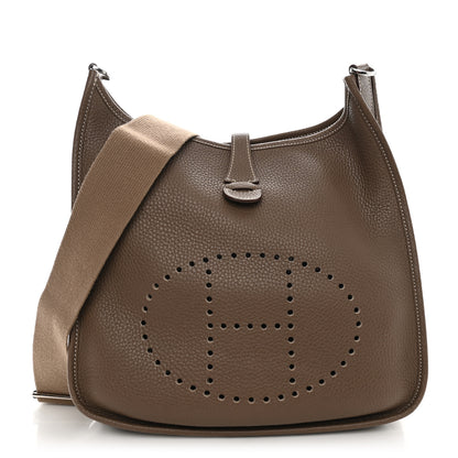 Hermes Taurillon Clemence Evelyne III PM Etoupe 1 of 11