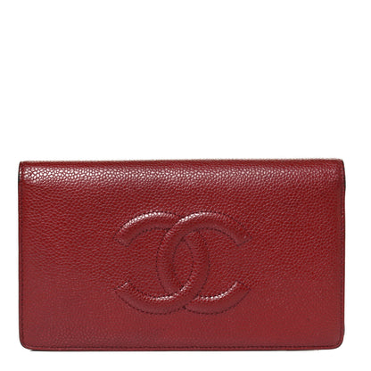 Chanel Caviar Timeless CC Yen Wallet Red 1 of 10