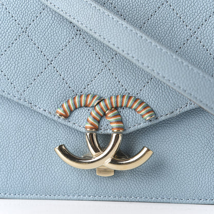 Chanel Caviar Quilted Thread Around Single Flap Blue 9 of 9