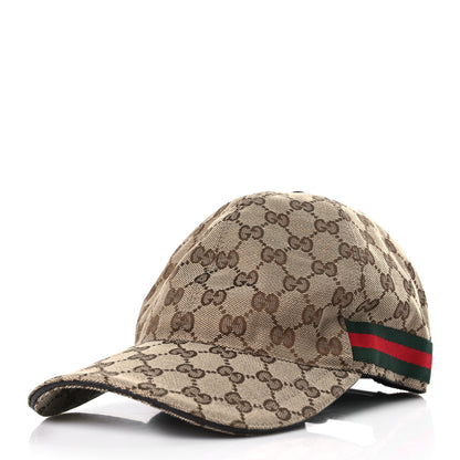 Gucci Monogram Web Baseball Hat L Beige Cocoa 1 of 8
