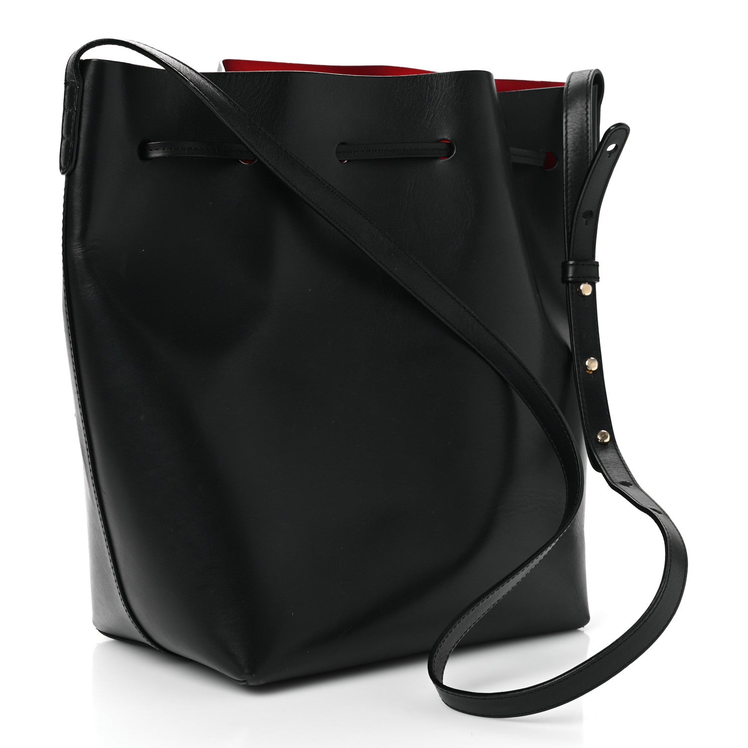 Mansur Gavriel Calfskin Bucket Bag Black Flamma 3 of 15
