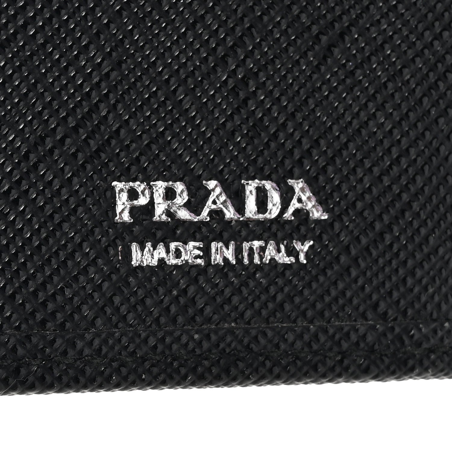 Prada Saffiano Small Triangle Bi-Fold Wallet Black 7 of 10