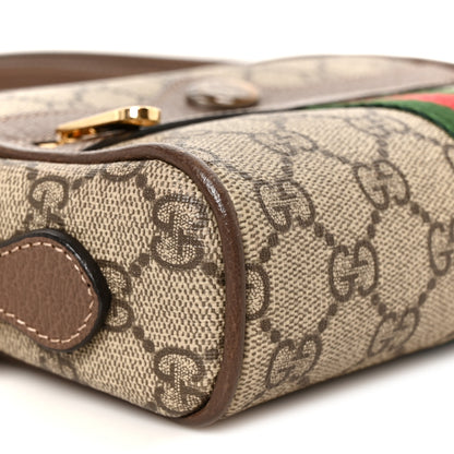 Gucci GG Supreme Monogram Web Mini Ophidia Shoulder Bag Brown 9 of 10
