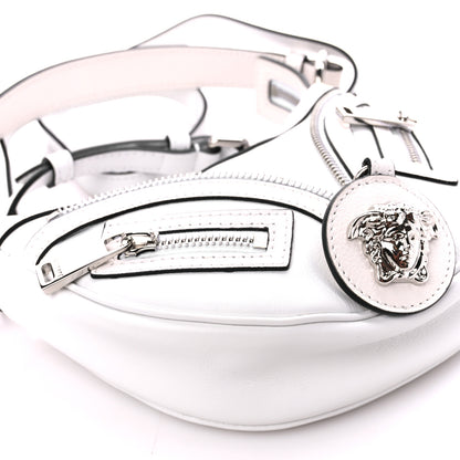 Versace Calfskin La Medusa Archive Hobo White 10 of 11