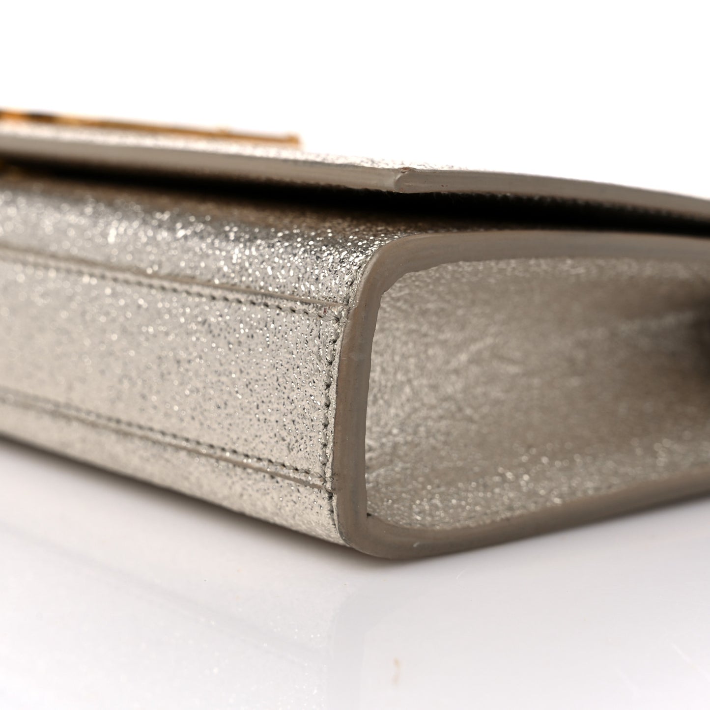 Metallic Textured Calfskin Classic Monogram Cassandre Clutch Pale Gold