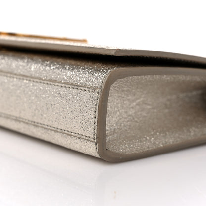 Saint Laurent Metallic Textured Calfskin Classic Monogram Cassandre Clutch Pale Gold 8 of 8