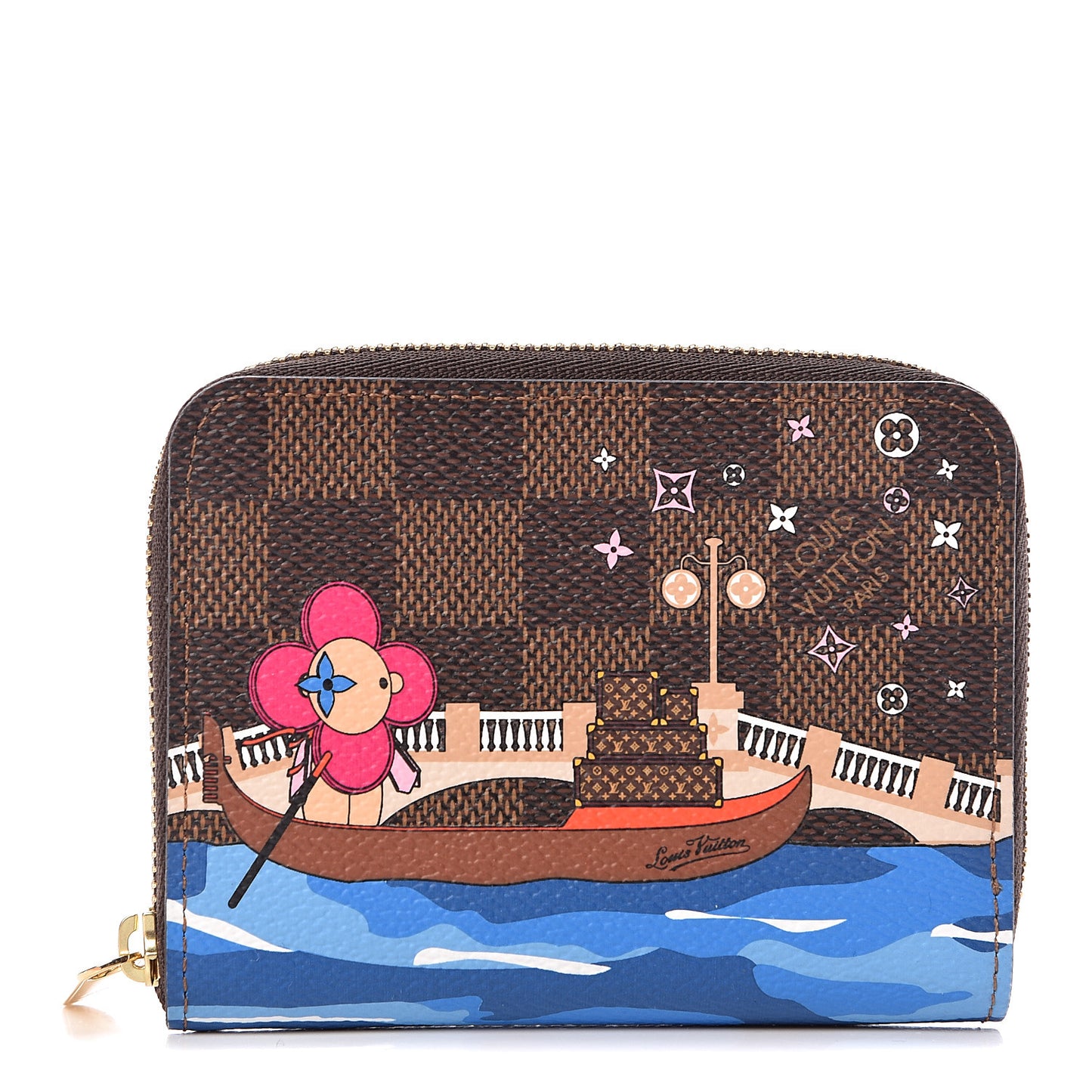 Damier Ebene 2019 Christmas Animation Zippy Coin Purse Blue