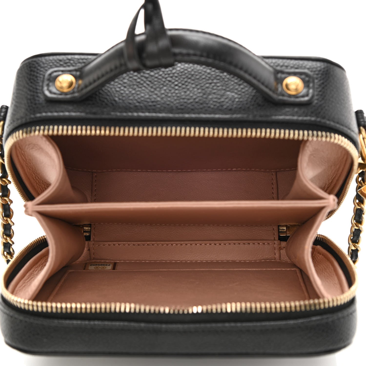 Chanel Caviar Quilted Small CC Filigree Vanity Case Black 5 of 10