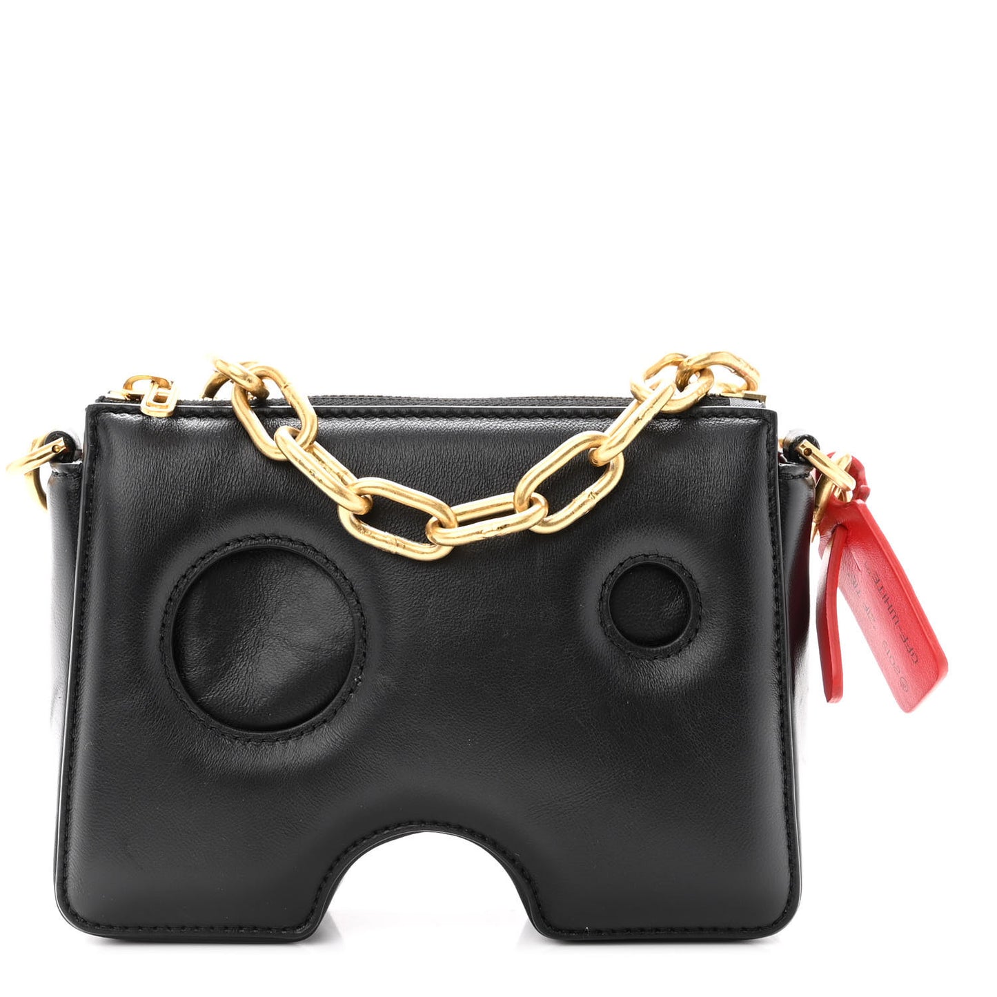 OFF WHITE Calfskin Burrow 22 Chain Bag Black