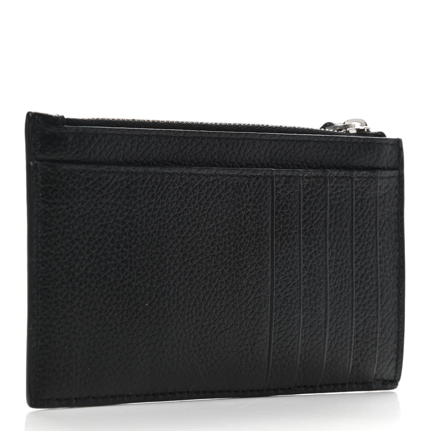 Grained Calfskin Cities Paris Long Coin Card Holder Black