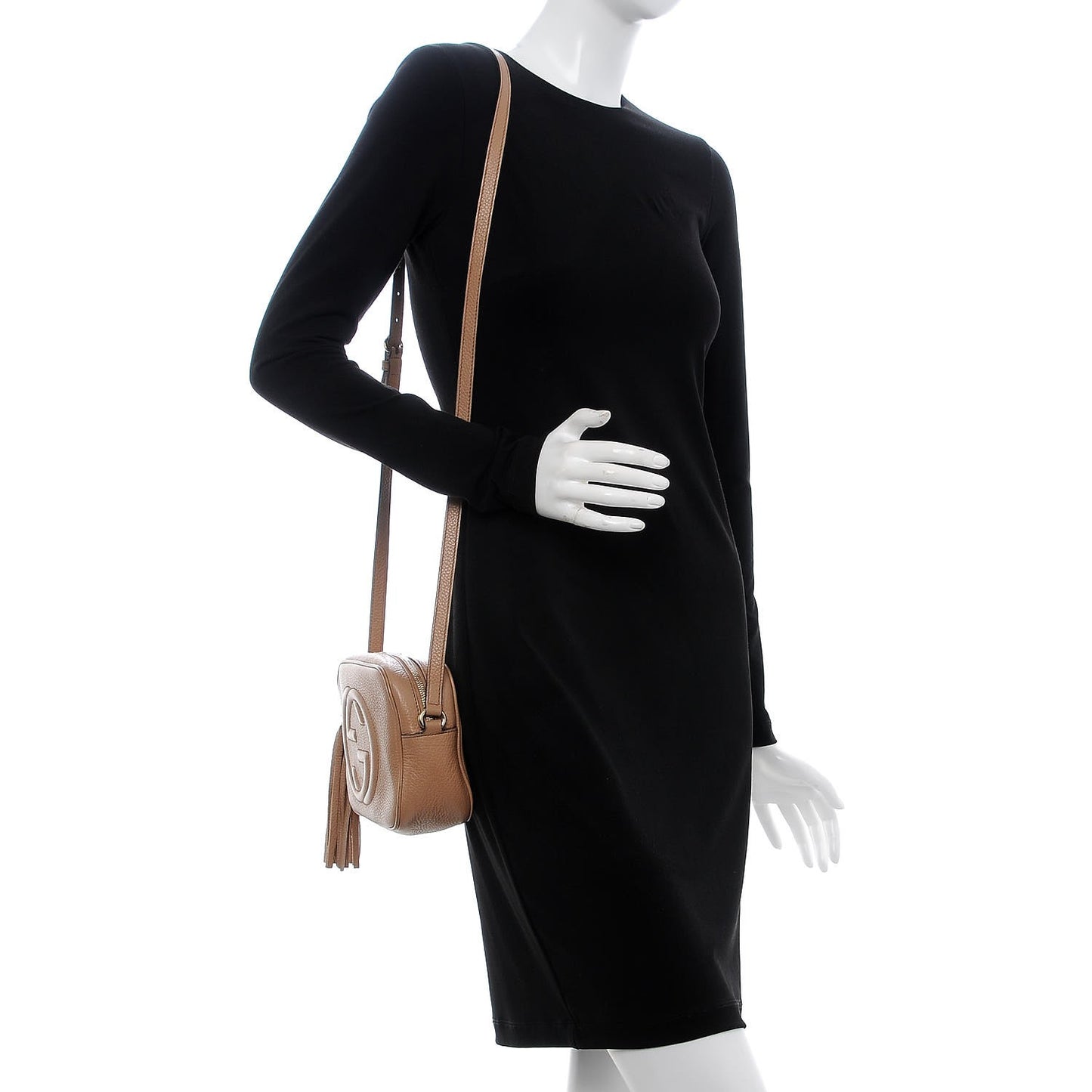 Pebbled Calfskin Small Soho Disco Bag Camelia