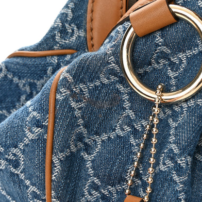 Gucci Denim Monogram Medium Sukey Tote Blue 16 of 19
