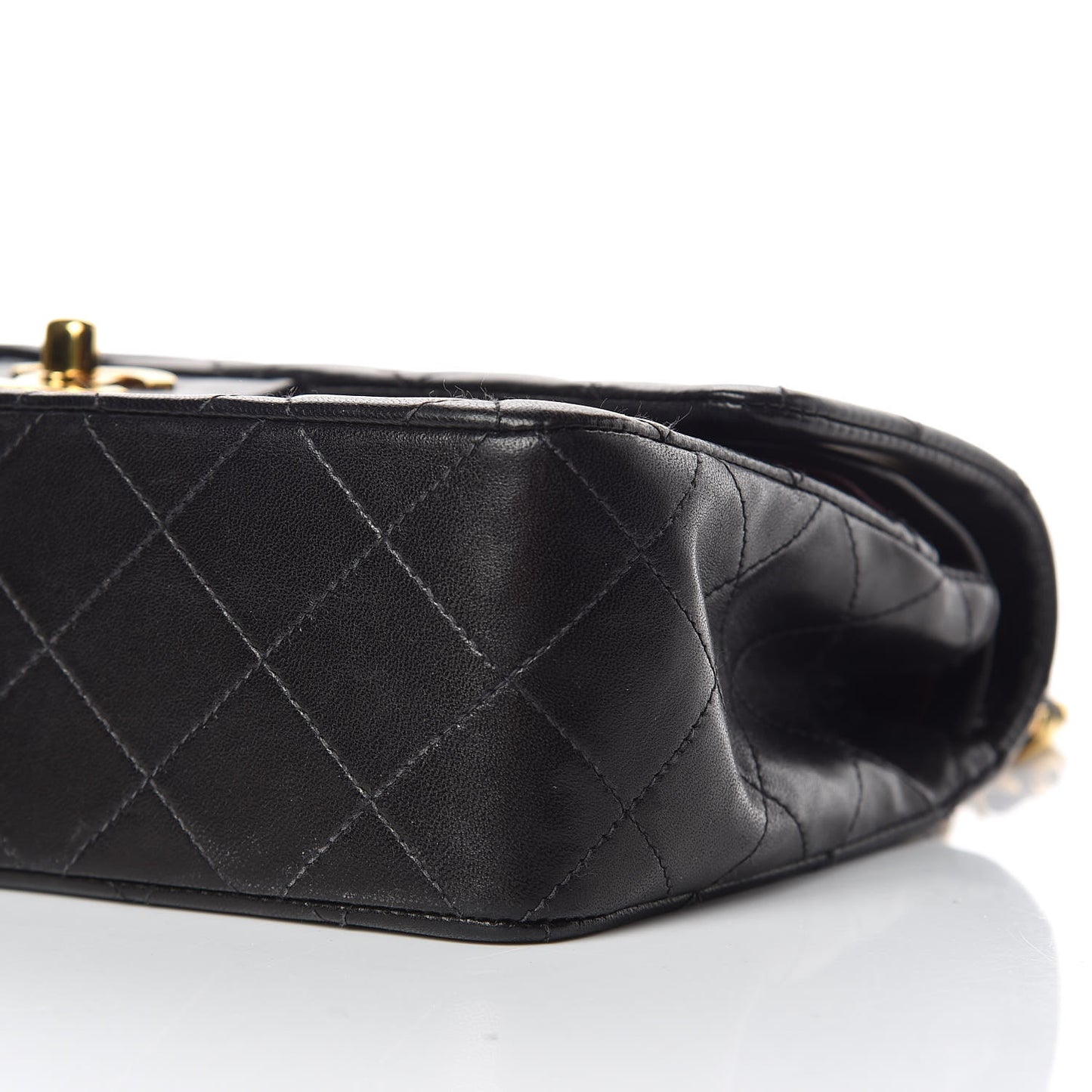 Lambskin Quilted Small Double Flap Black