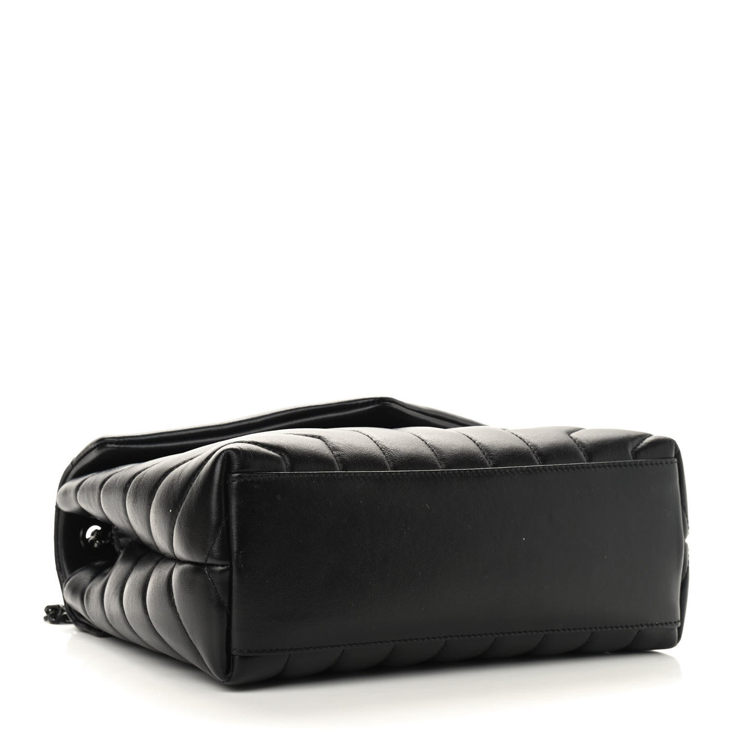 Calfskin Y Quilted Monogram Small Loulou Chain Satchel Black