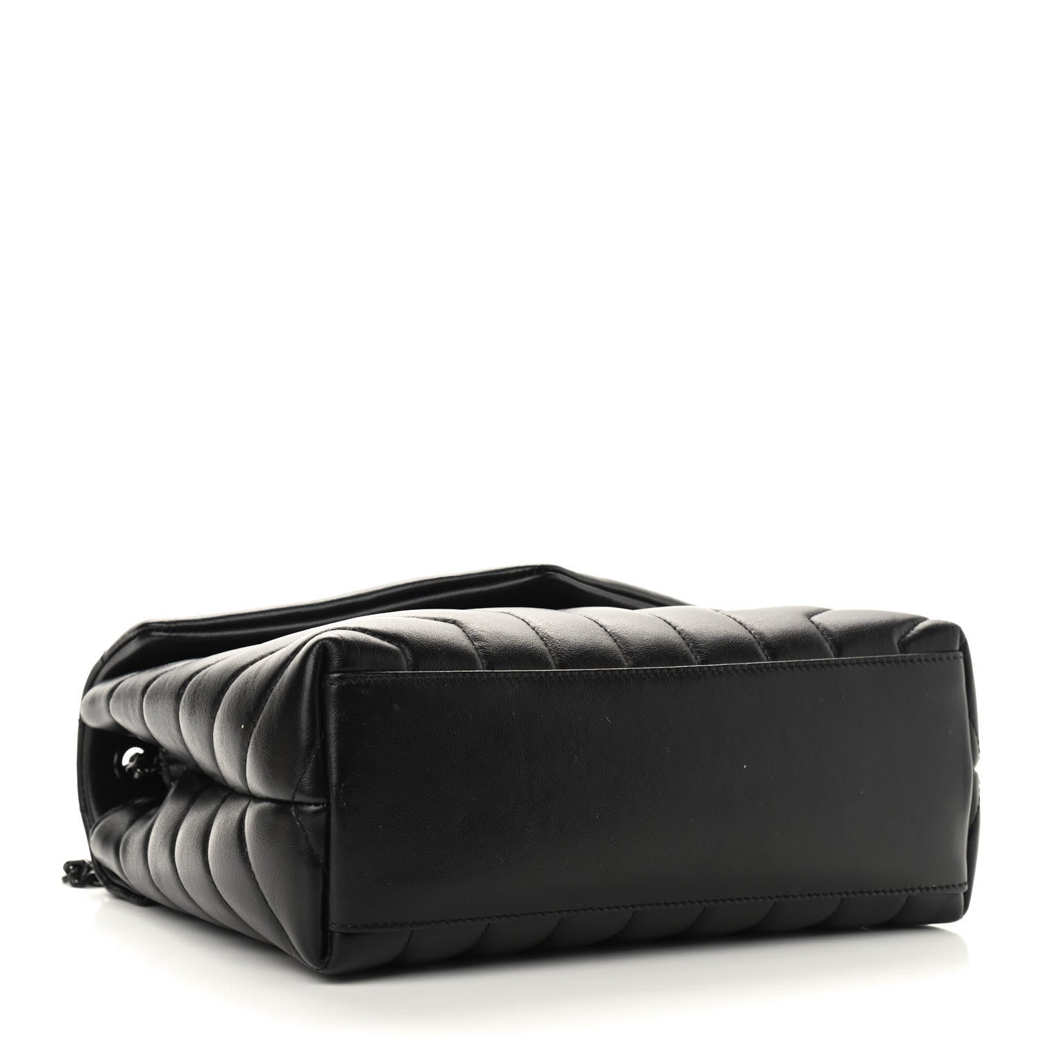 Saint Laurent Calfskin Y Quilted Monogram Small Loulou Chain Satchel Black 4 of 9