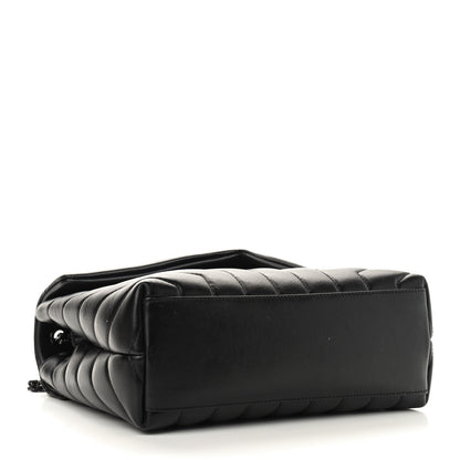 Saint Laurent Calfskin Y Quilted Monogram Small Loulou Chain Satchel Black 4 of 9