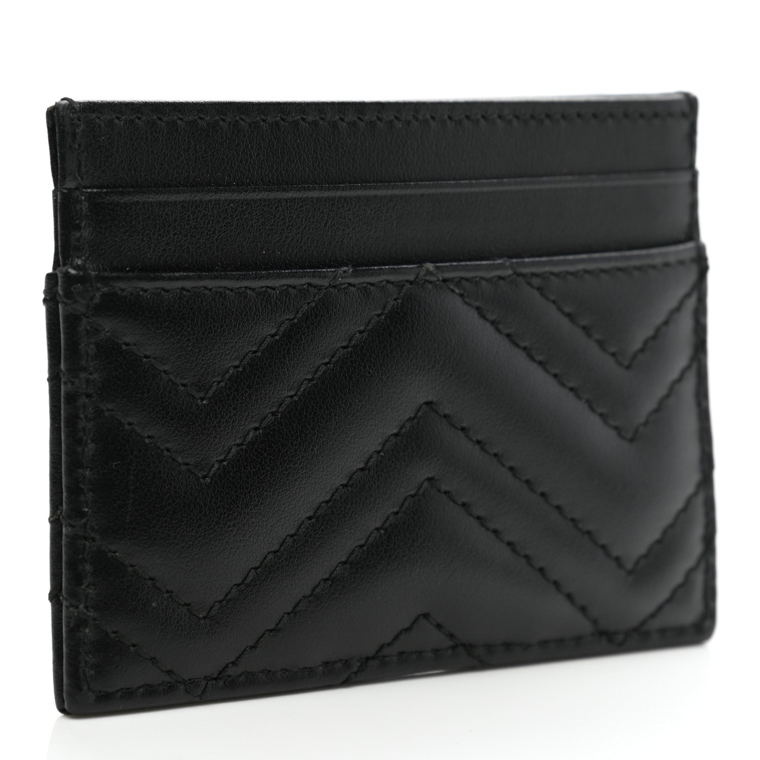 Gucci Calfskin Matelasse GG Marmont Card Holder Black 3 of 7
