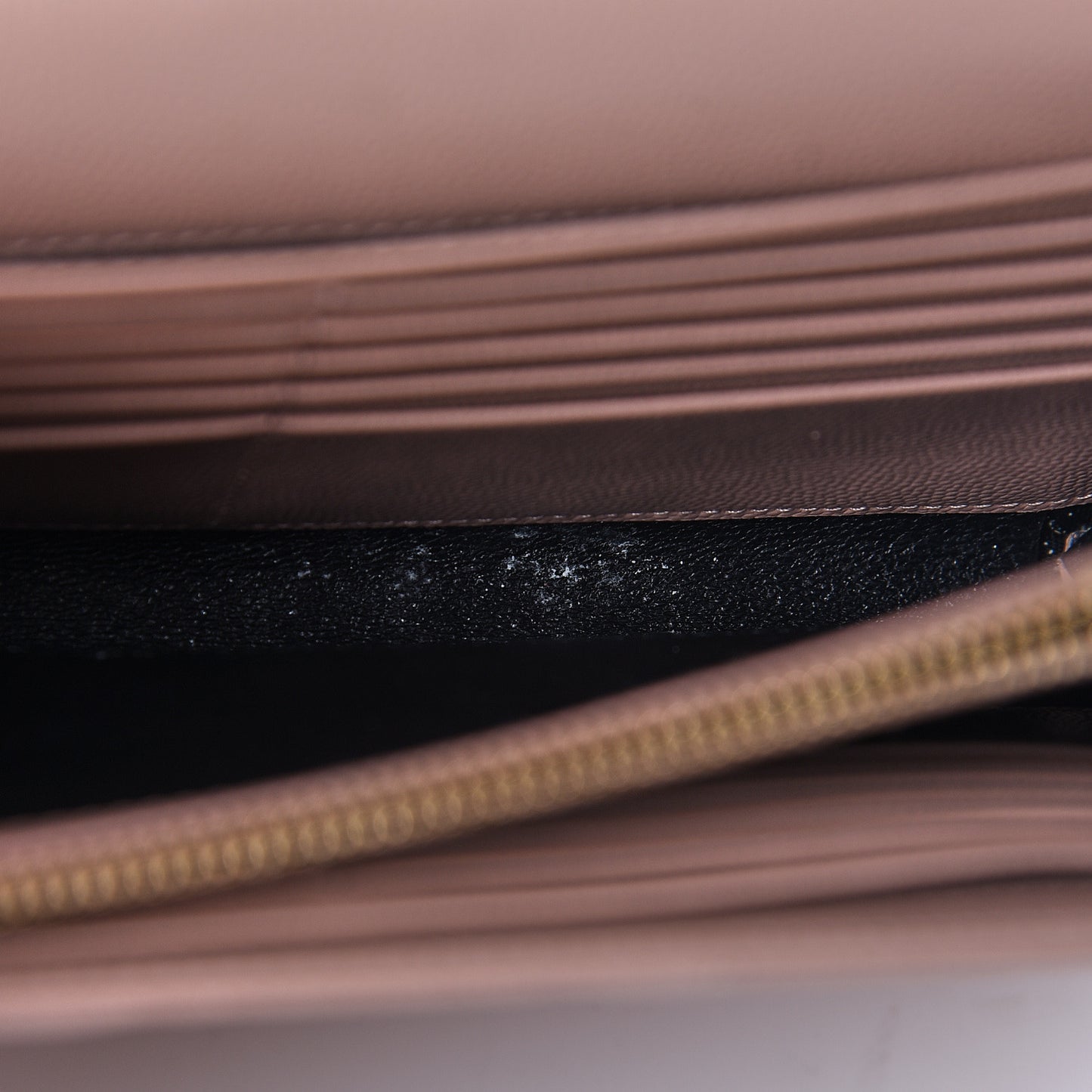 Grain De Poudre Matelasse Chevron Monogram Chain Wallet Pale Blush